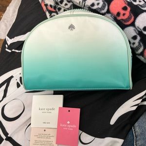 Nylon Ombre Blue Turquoise and White Cosmetic Make Up Bag Kate Spade